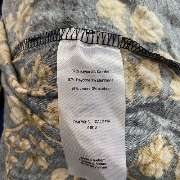 JESSICA SIMPSON MATERNITY Size Large NAVY BLUE & GOLD FLORAL V-NECK MAXI DRESS - Picture 12 of 12